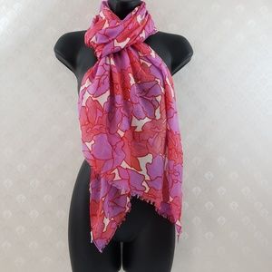 Vera Bradley Scarf Shawl Red Pink Floral S102EB